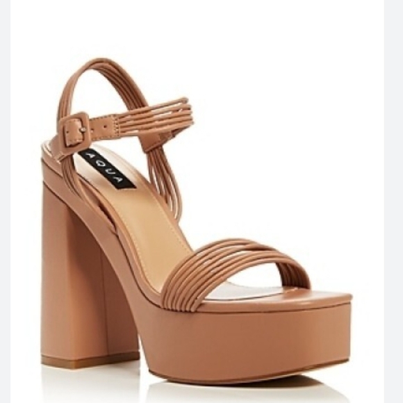 Aqua Shoes - Aqua Women's Chic Tan Platform Heels